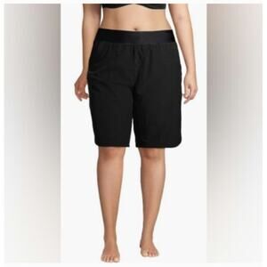 Lands' End Women's 11" Quick Dry Modest Swim Shorts with Panty